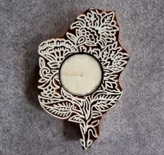Beautiful Handcrafted Wooden Floral T Light Decor